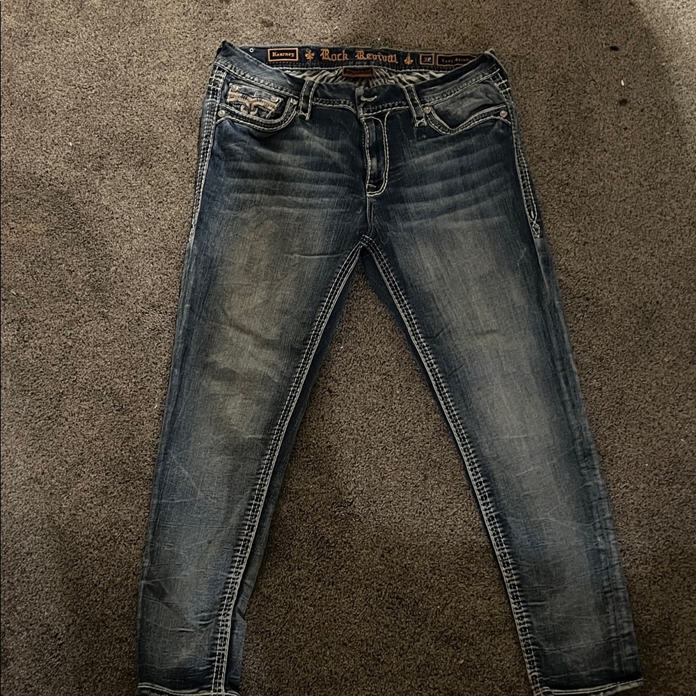 Rock Revival Distressed Blue Skinny Jeans